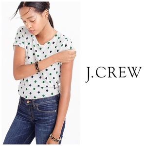 J Crew Multi Polka Dot Tee